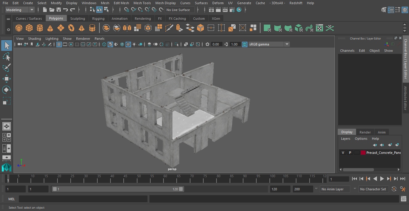 3D Precast Concrete Panel House model