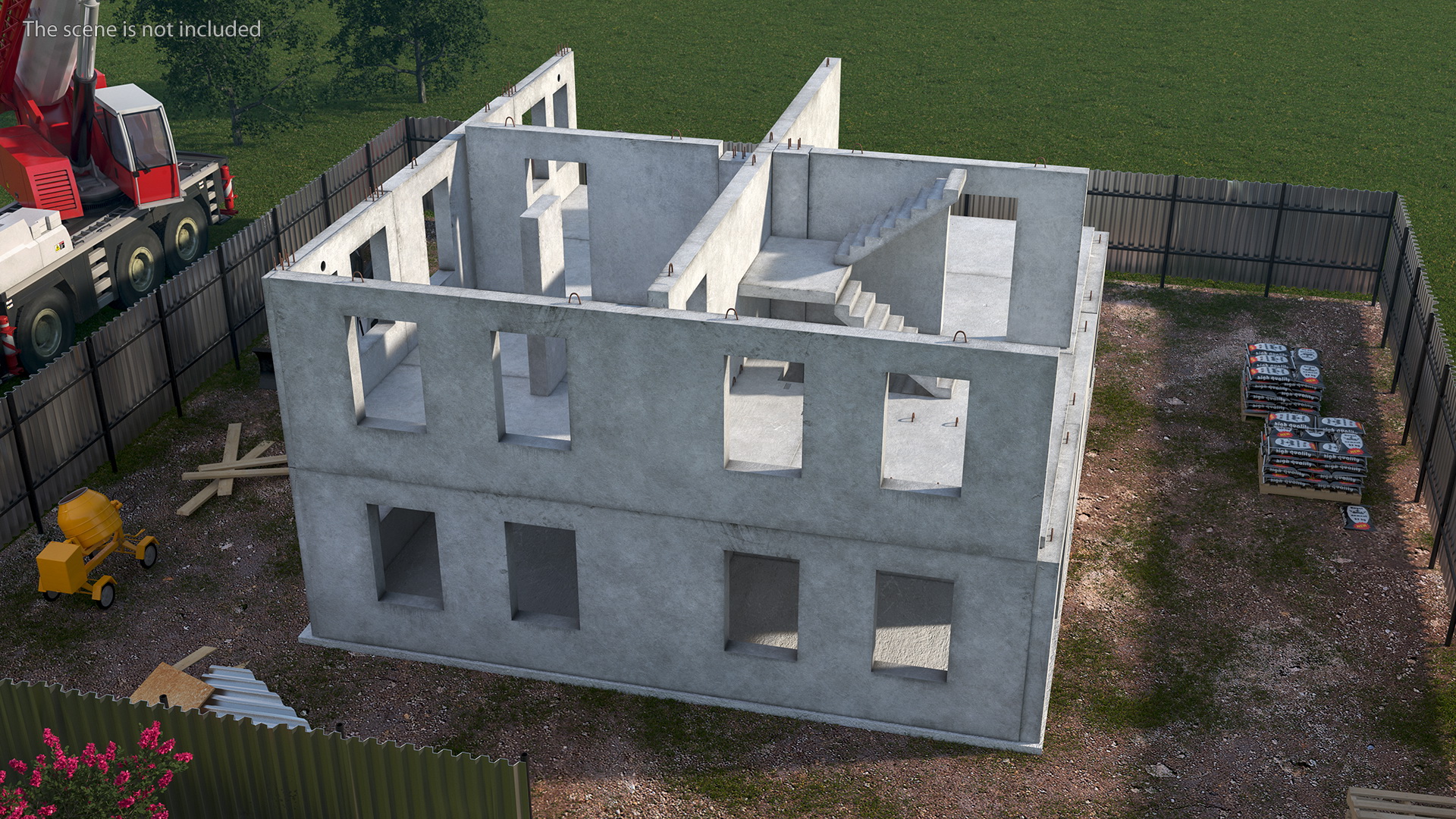 3D Precast Concrete Panel House model
