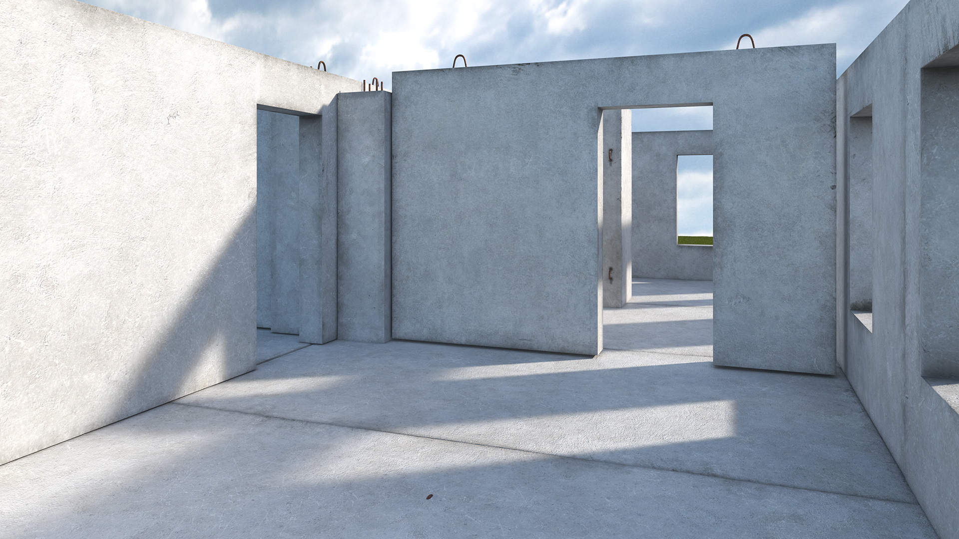 3D Precast Concrete Panel House model