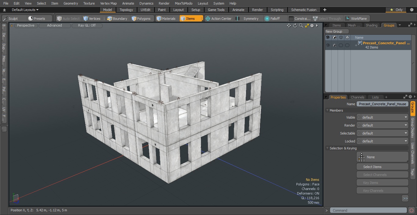 3D Precast Concrete Panel House model
