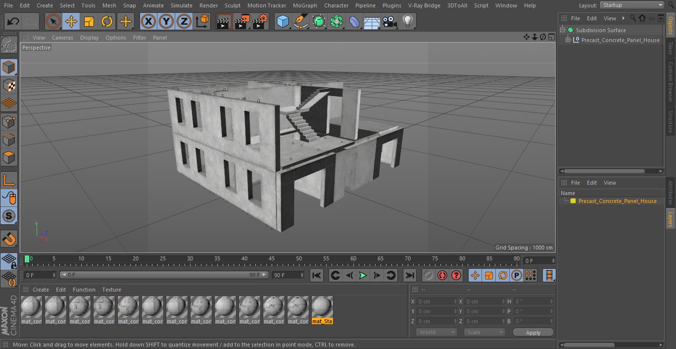 3D Precast Concrete Panel House model