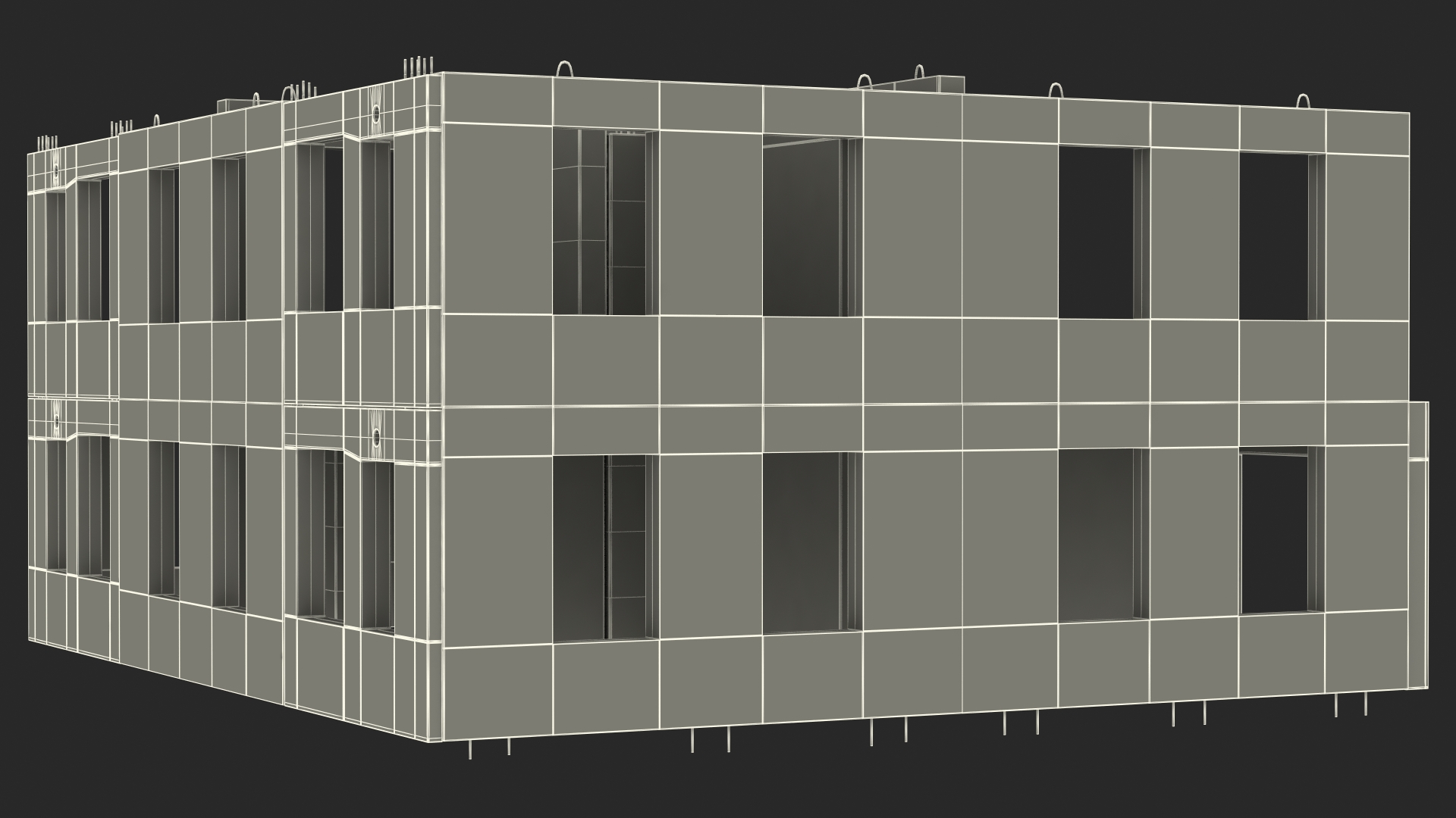 3D Precast Concrete Panel House model
