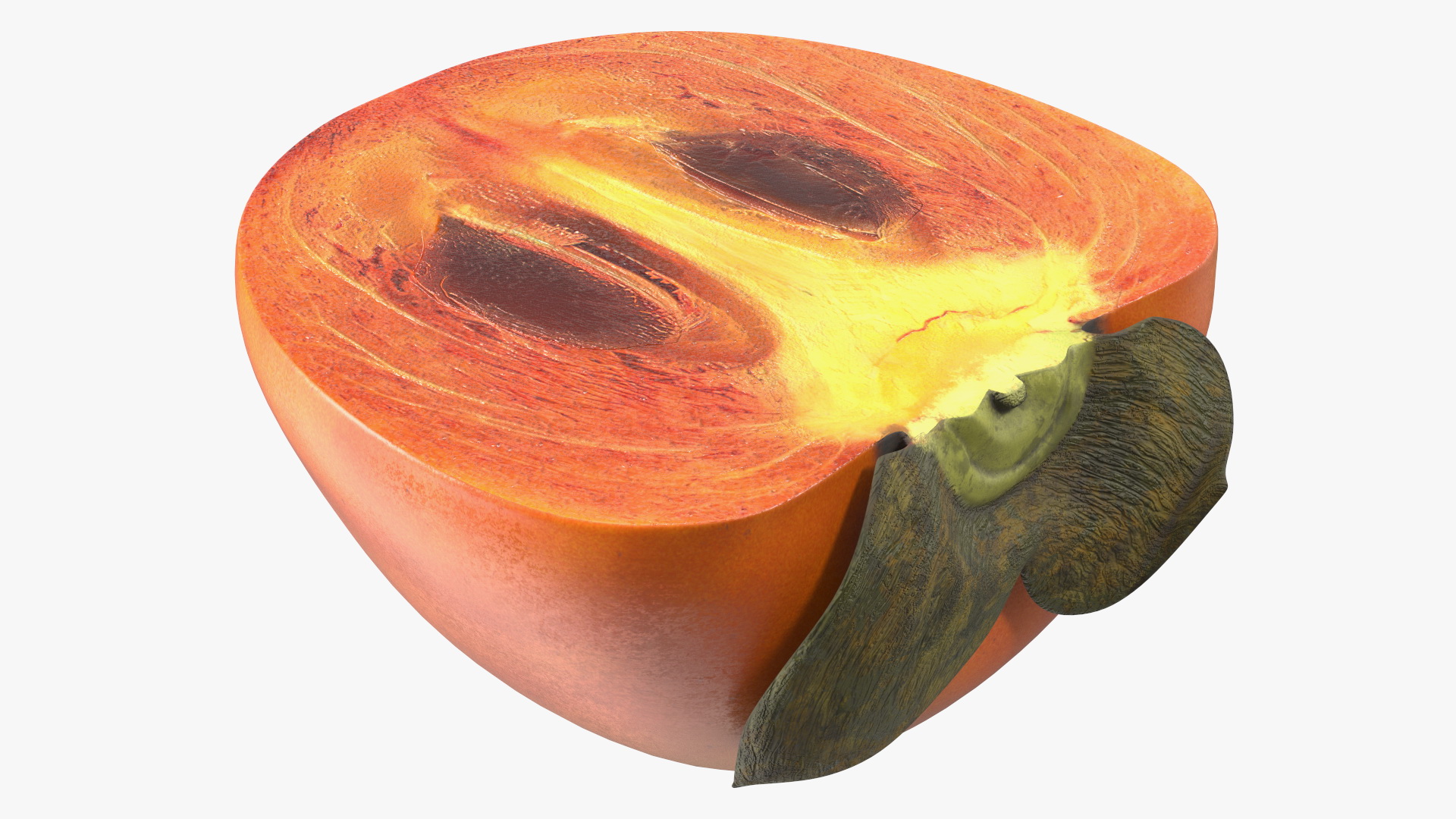 3D model Persimmon Fruit Half