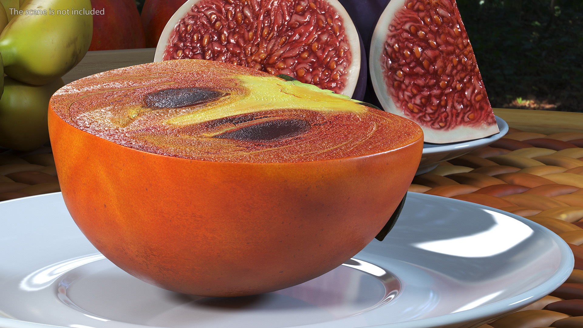 3D model Persimmon Fruit Half