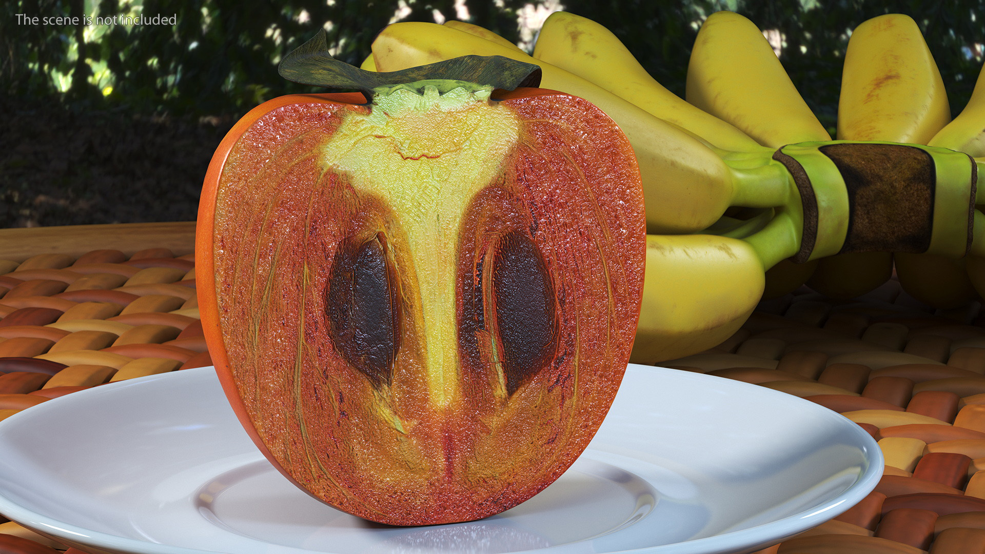 3D model Persimmon Fruit Half