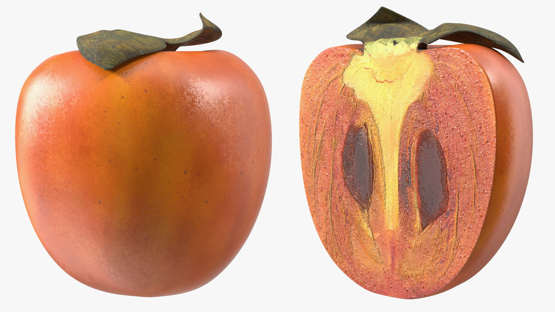 3D model Persimmon Fruit Half