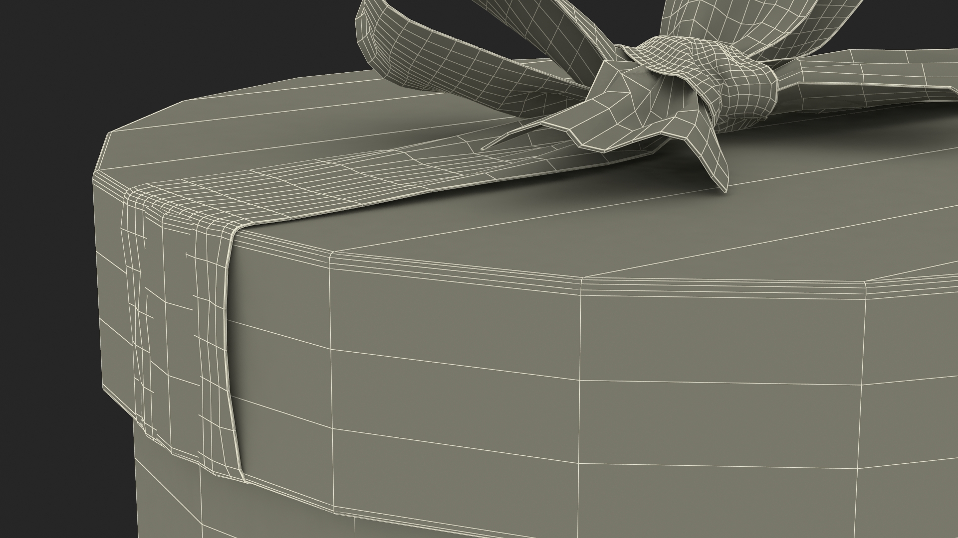 Round Gift Box with Elegant Ribbon 3D model