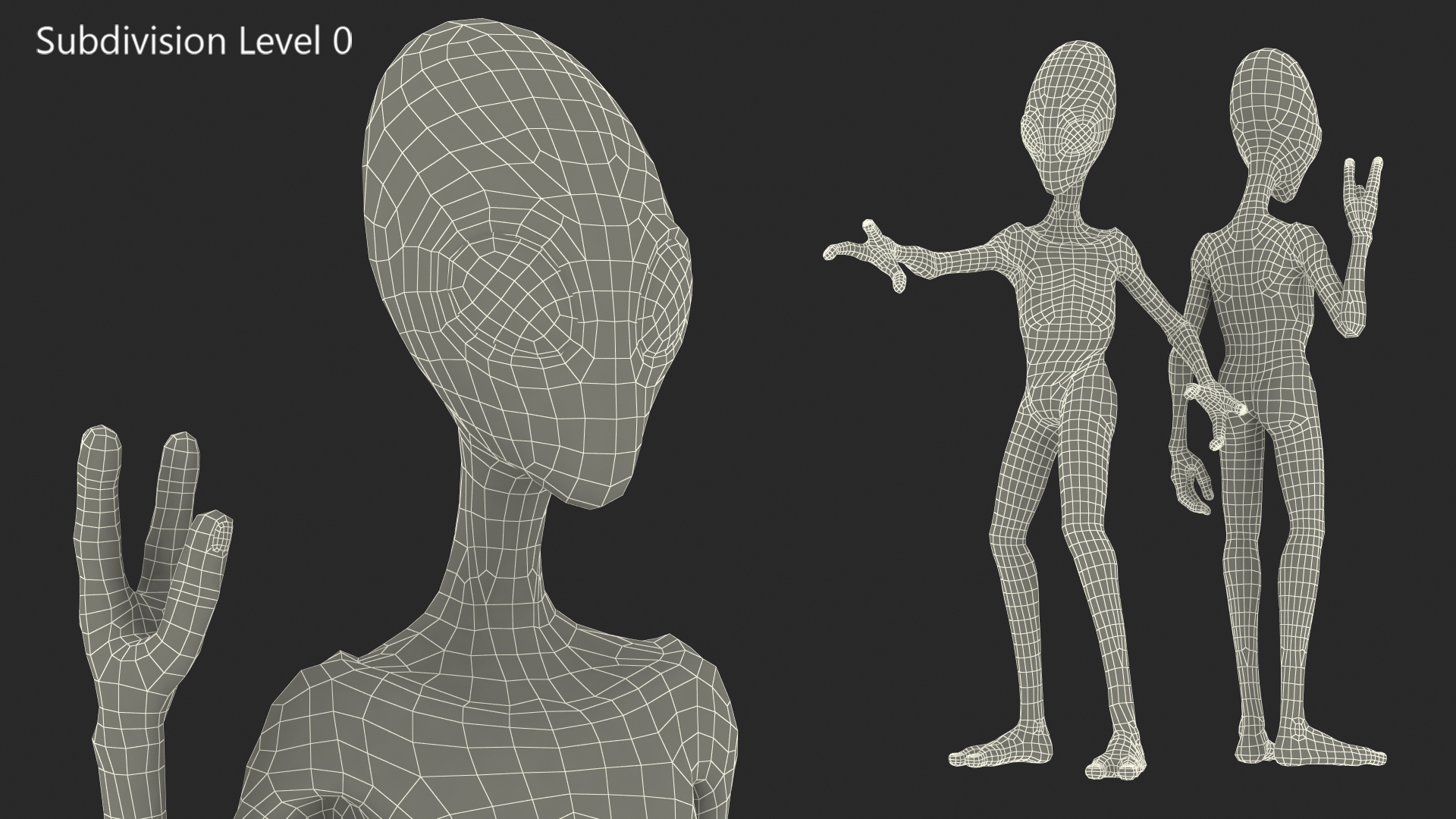 Extraterrestrial Alien Rigged 3D model