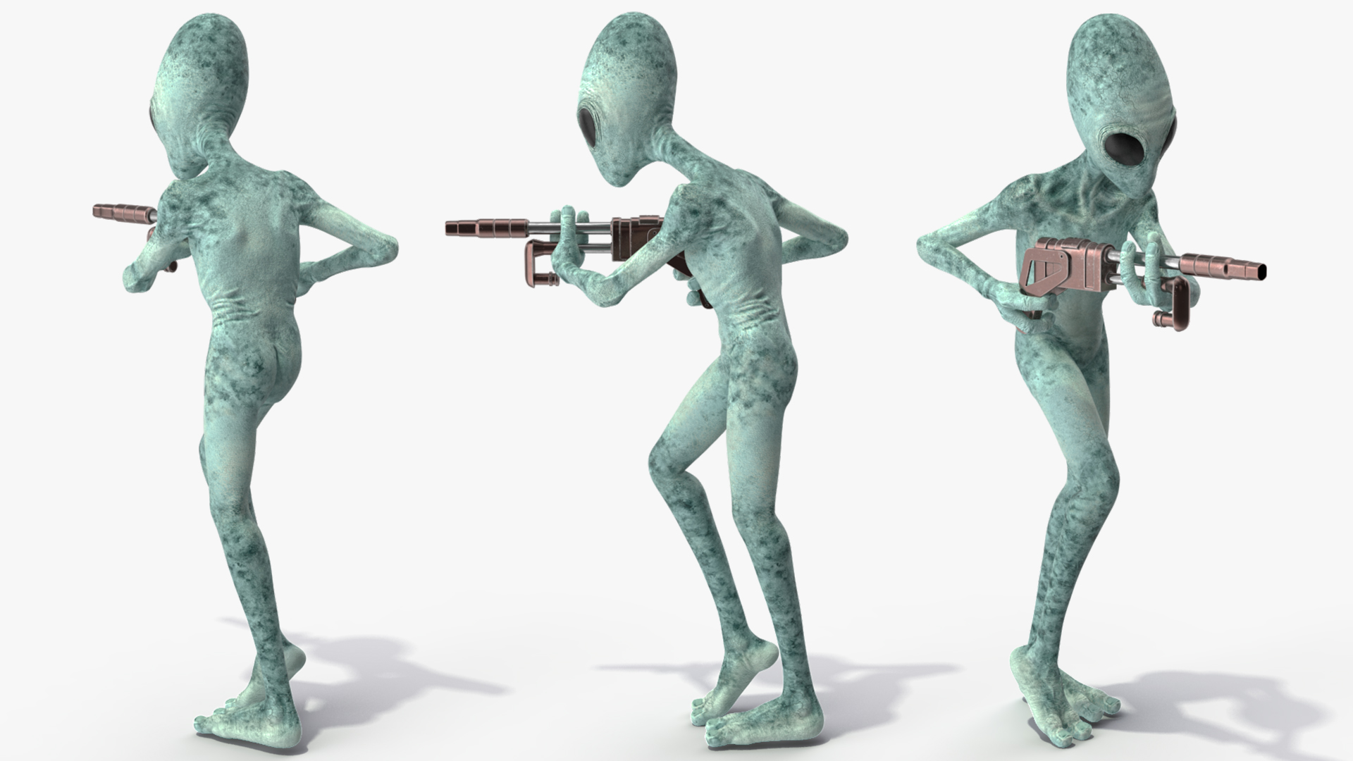 Extraterrestrial Alien Rigged 3D model