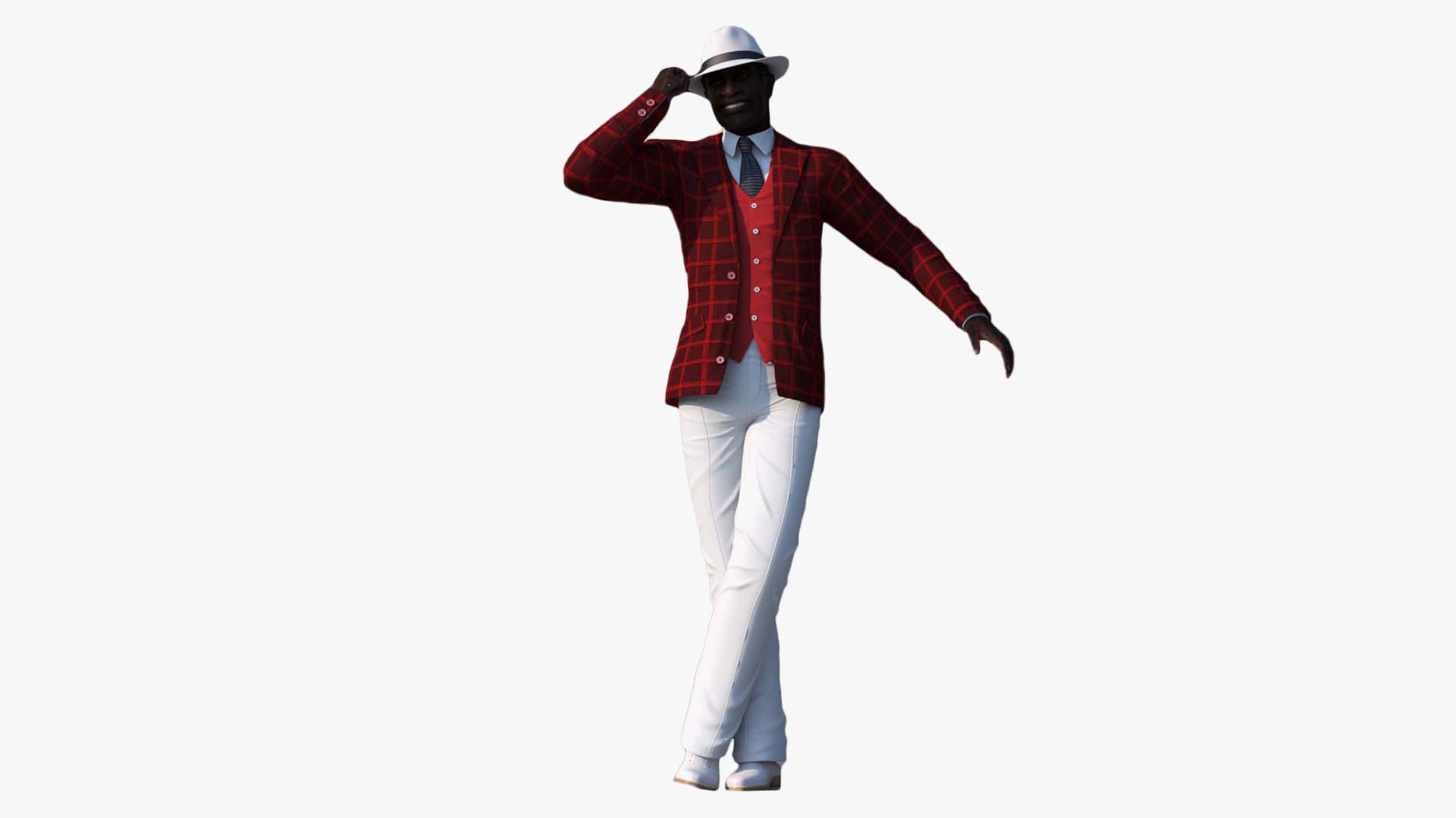 3D Afro American Elderly Man Formal Wear Rigged for Cinema 4D model