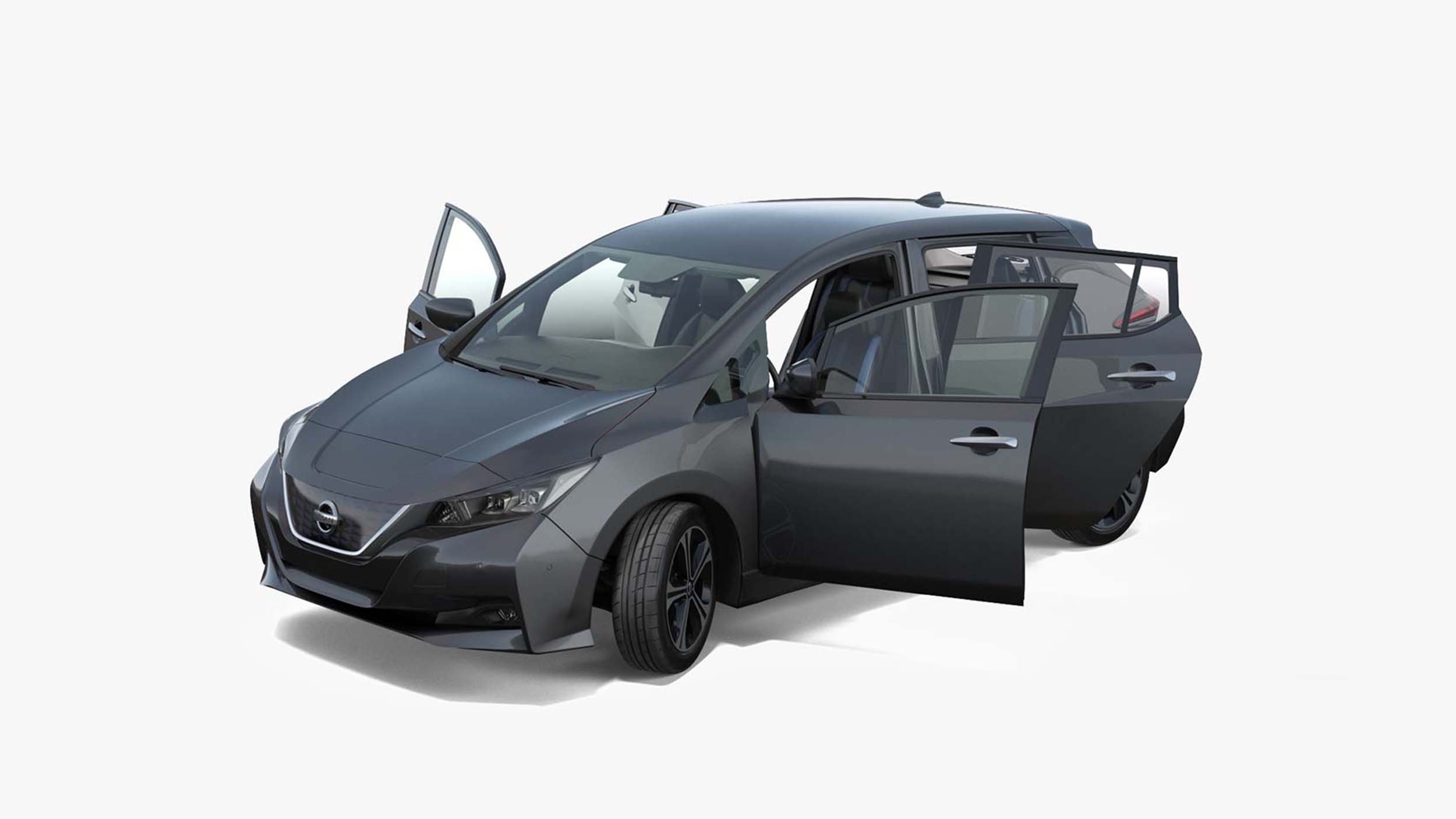 Nissan Leaf 2019 Rigged for Maya 3D