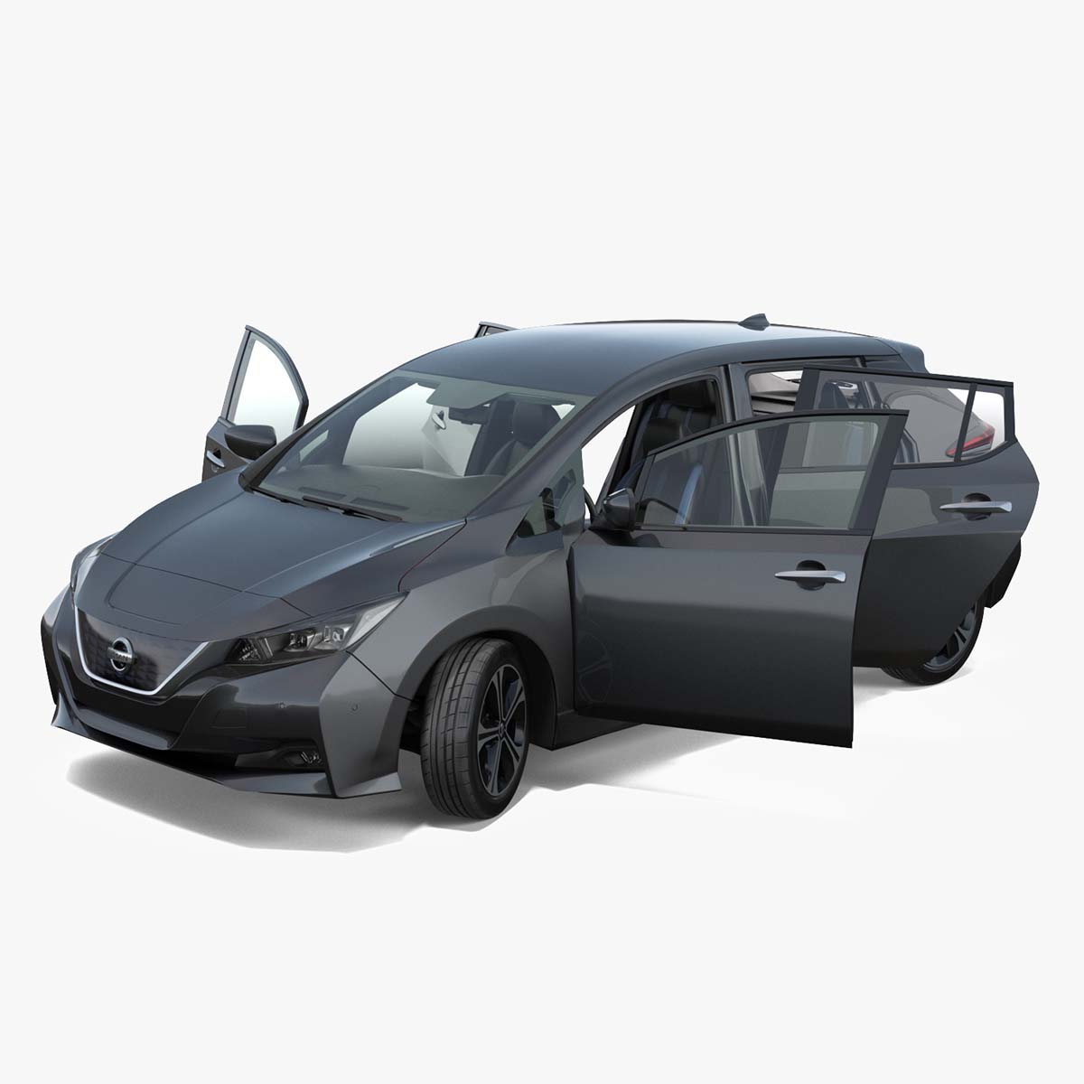 Nissan Leaf 2019 Rigged for Maya 3D