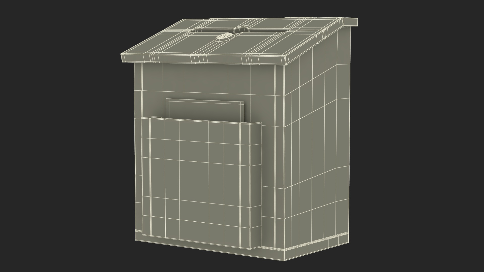 Brown Wooden Suggestion Box with Card 3D