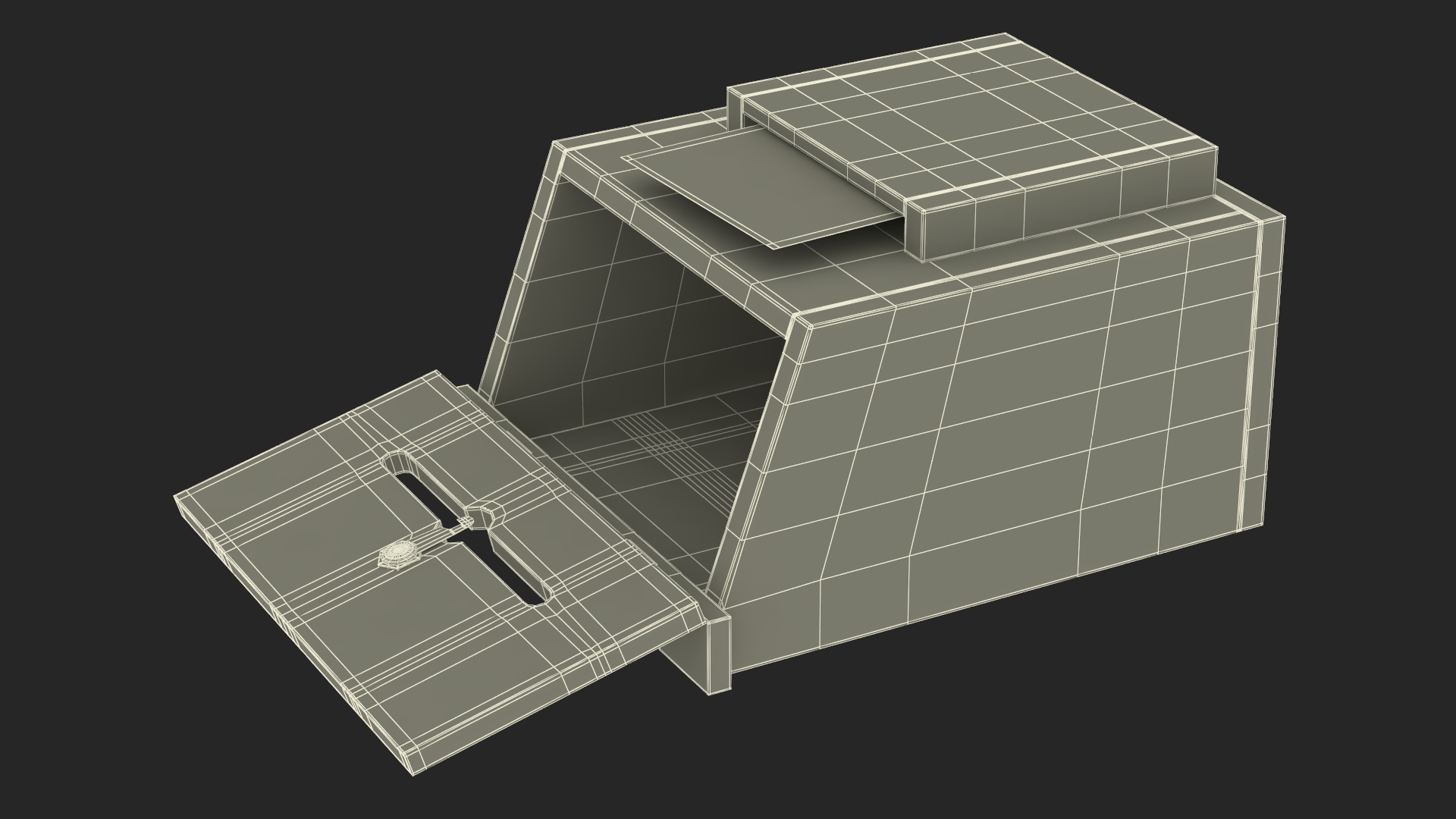 Brown Wooden Suggestion Box with Card 3D