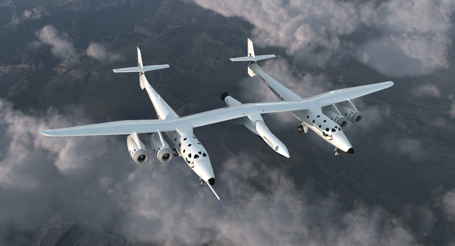 3D Virgin Galactic LauncherOne Rocket Rigged