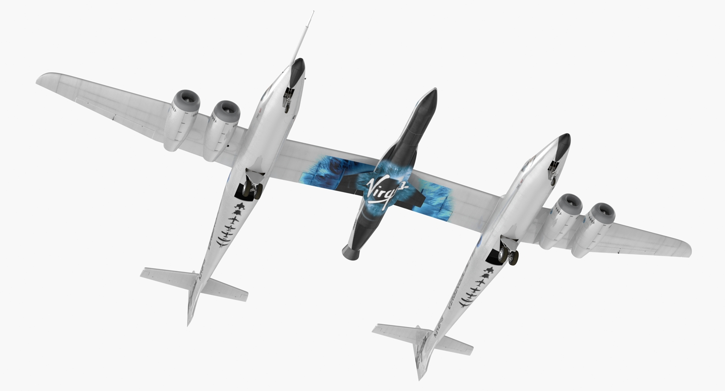 3D Virgin Galactic LauncherOne Rocket Rigged