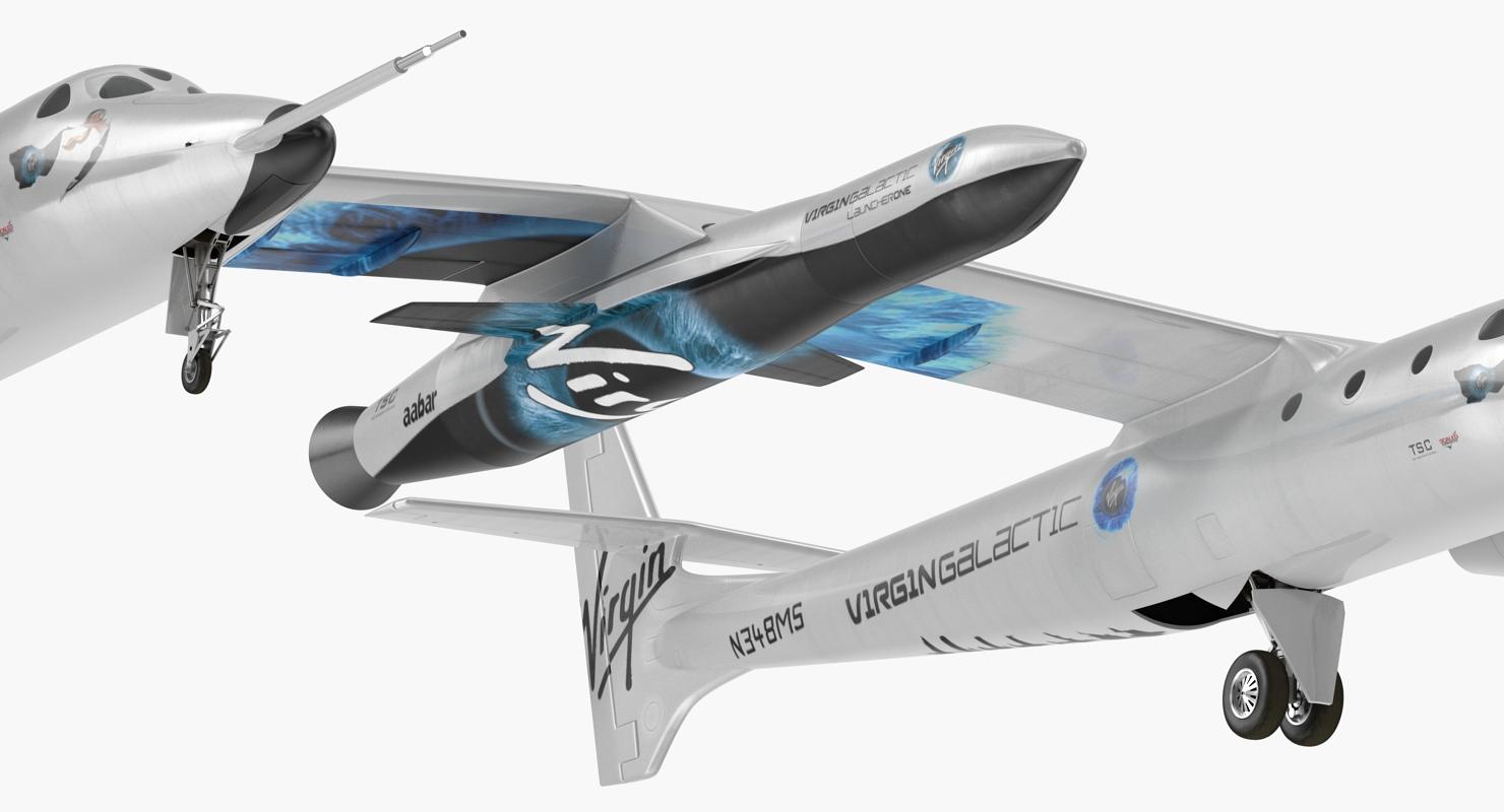 3D Virgin Galactic LauncherOne Rocket Rigged