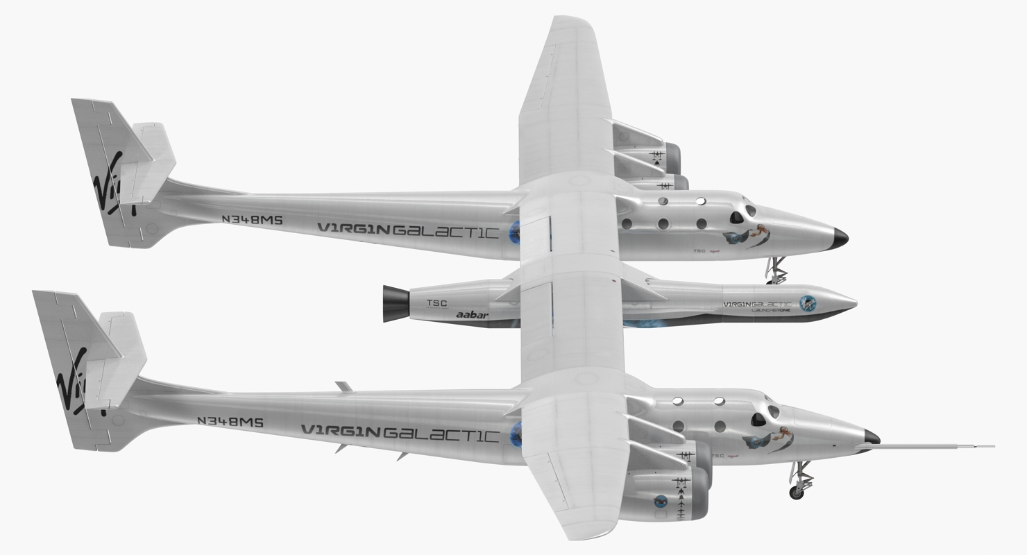 3D Virgin Galactic LauncherOne Rocket Rigged