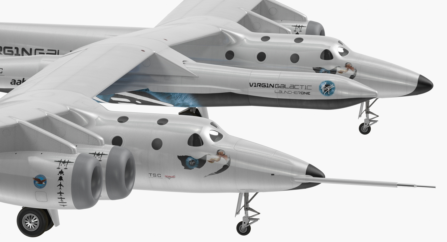 3D Virgin Galactic LauncherOne Rocket Rigged