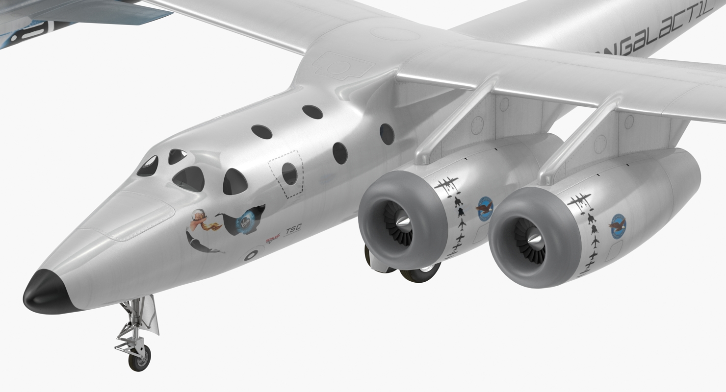 3D Virgin Galactic LauncherOne Rocket Rigged