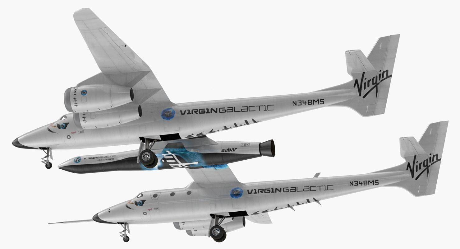 3D Virgin Galactic LauncherOne Rocket Rigged