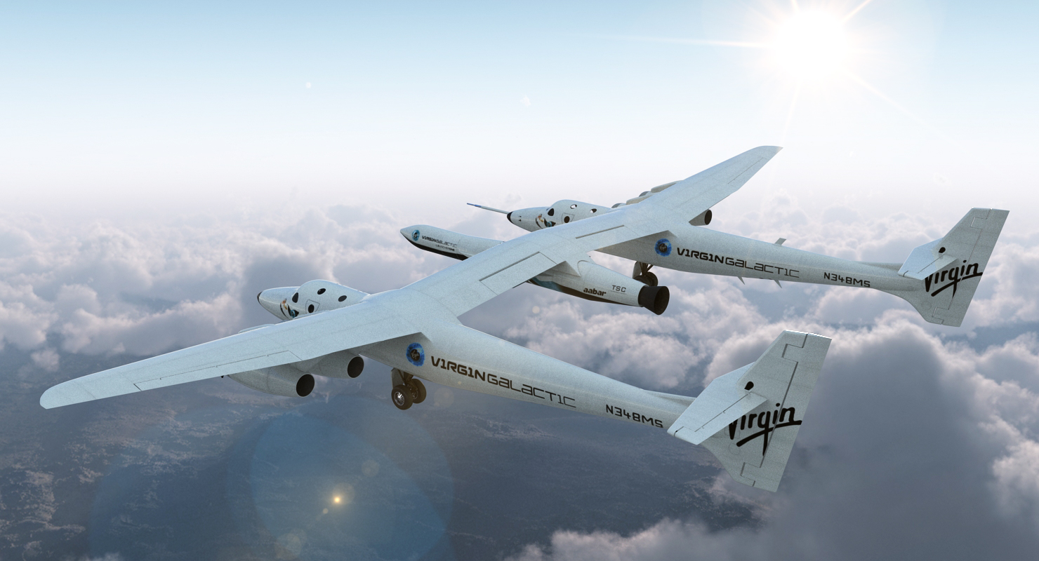 3D Virgin Galactic LauncherOne Rocket Rigged