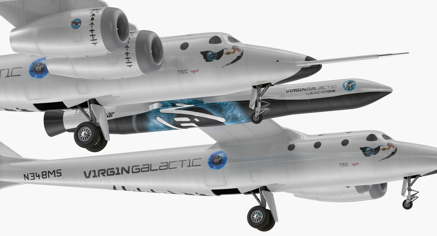 3D Virgin Galactic LauncherOne Rocket Rigged