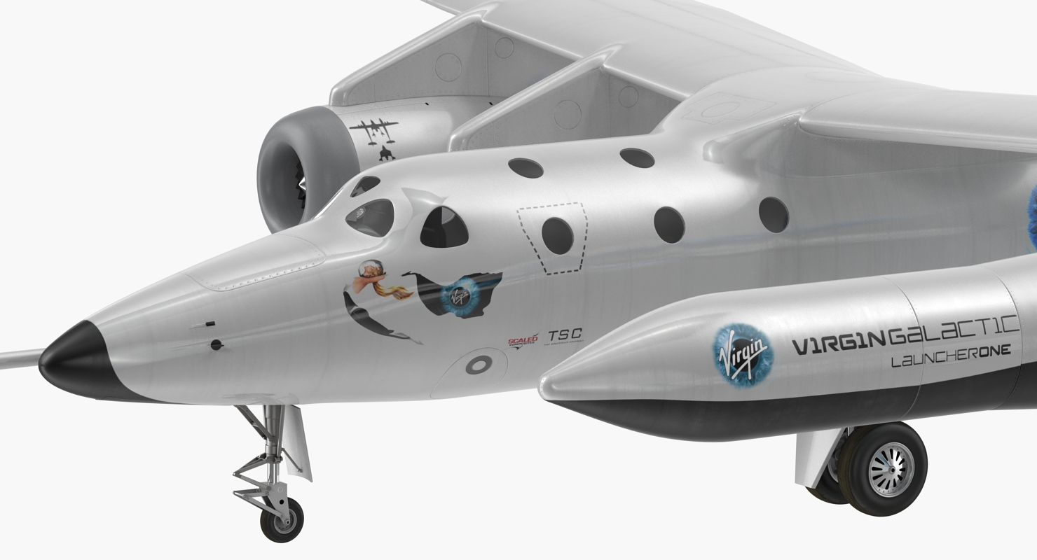 3D Virgin Galactic LauncherOne Rocket Rigged