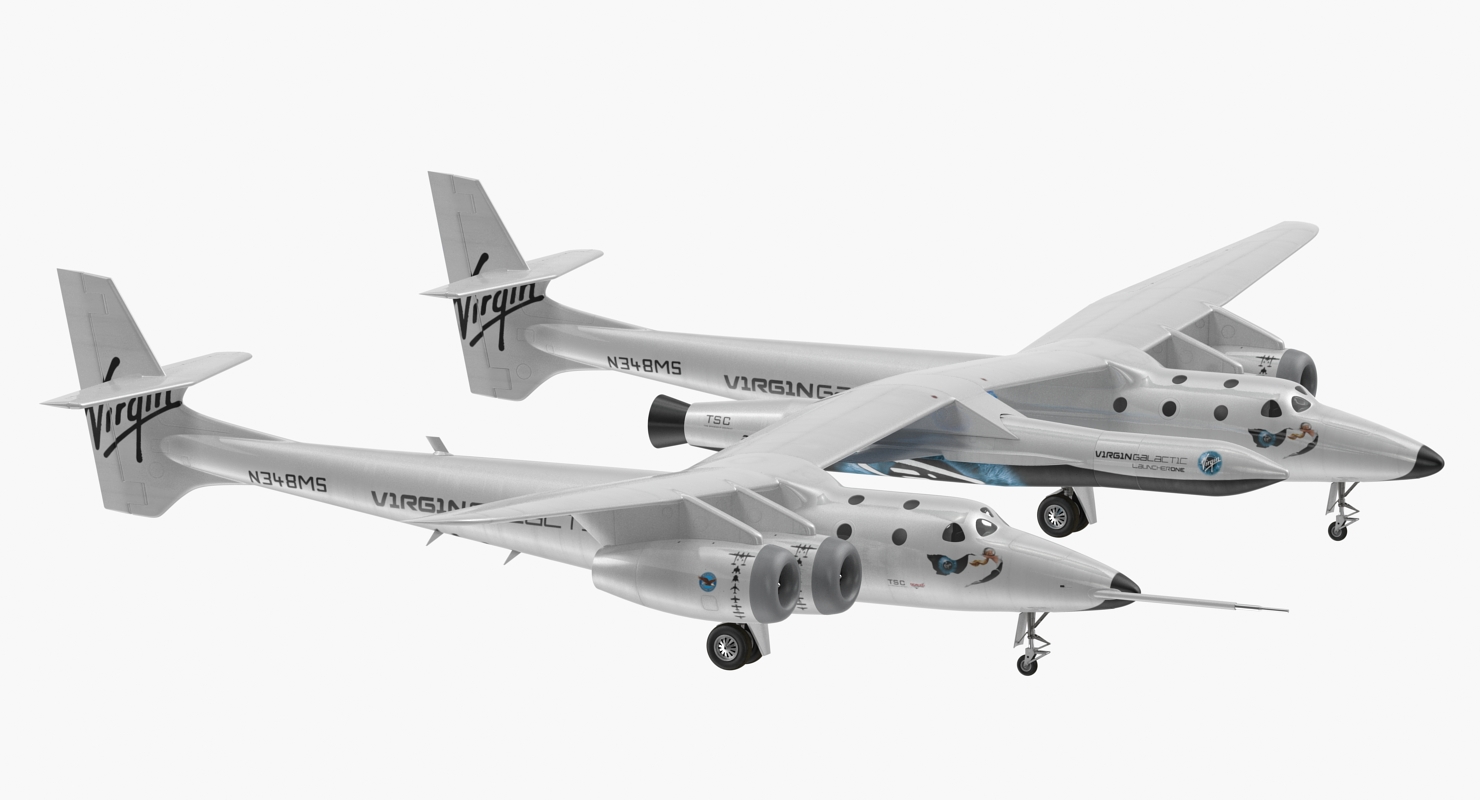 3D Virgin Galactic LauncherOne Rocket Rigged