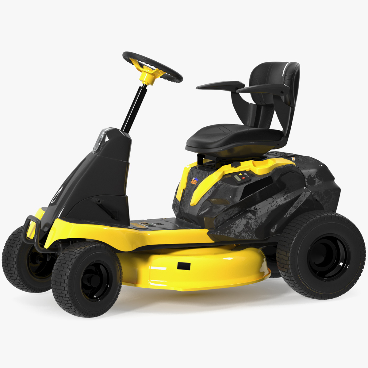 Electric Riding Lawn Mower Rigged for Maya 3D