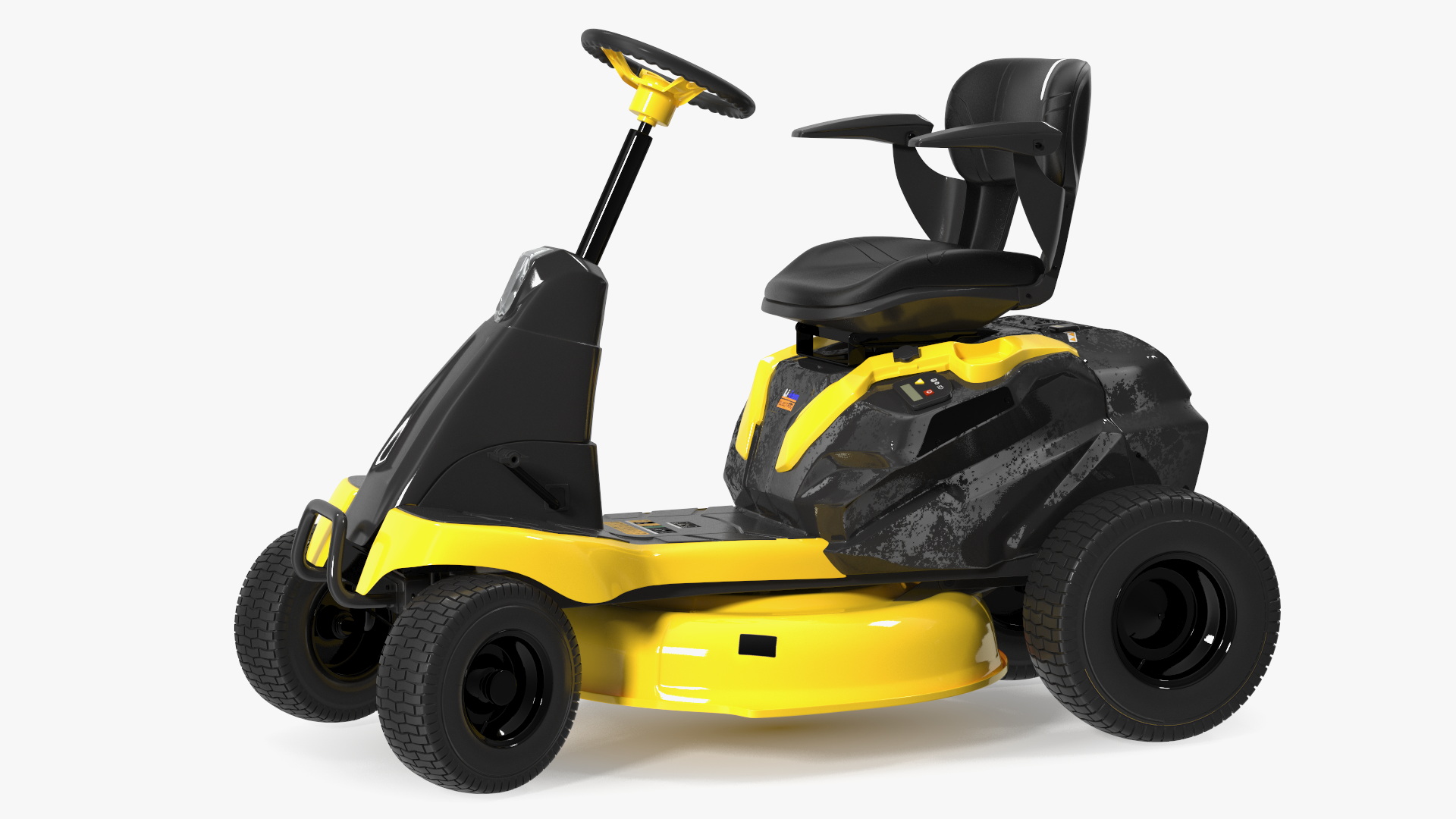 Electric Riding Lawn Mower Rigged for Maya 3D