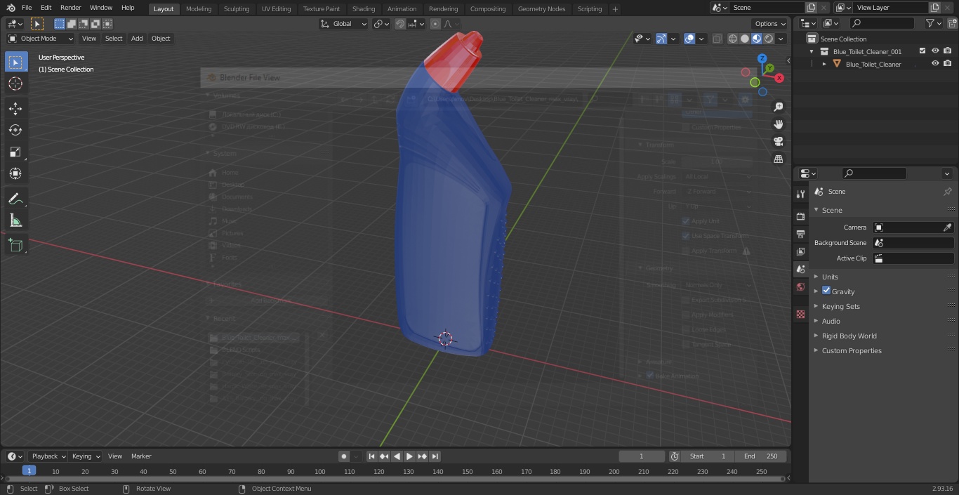 Blue Toilet Cleaner 3D model