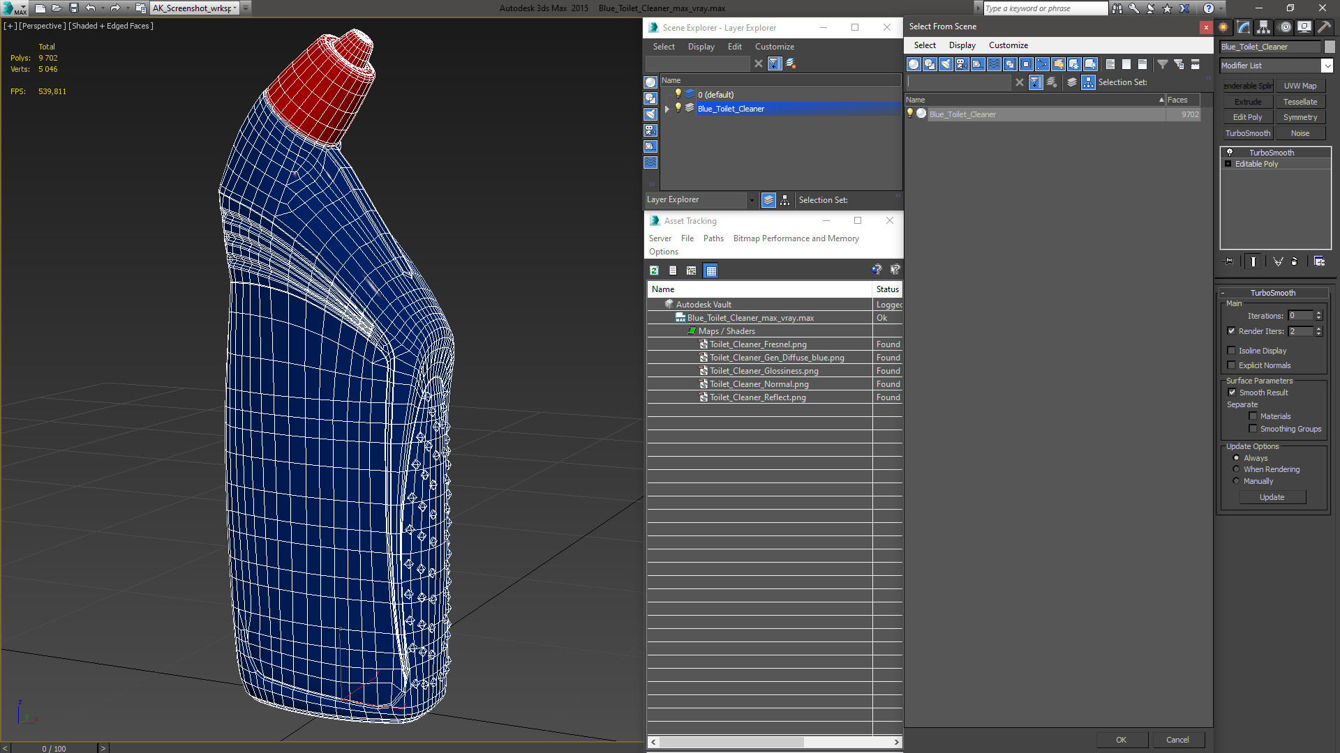 Blue Toilet Cleaner 3D model