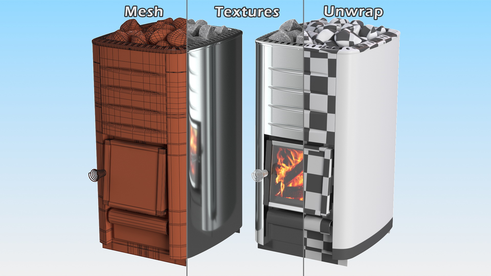 3D model Wood Burning Sauna Heater
