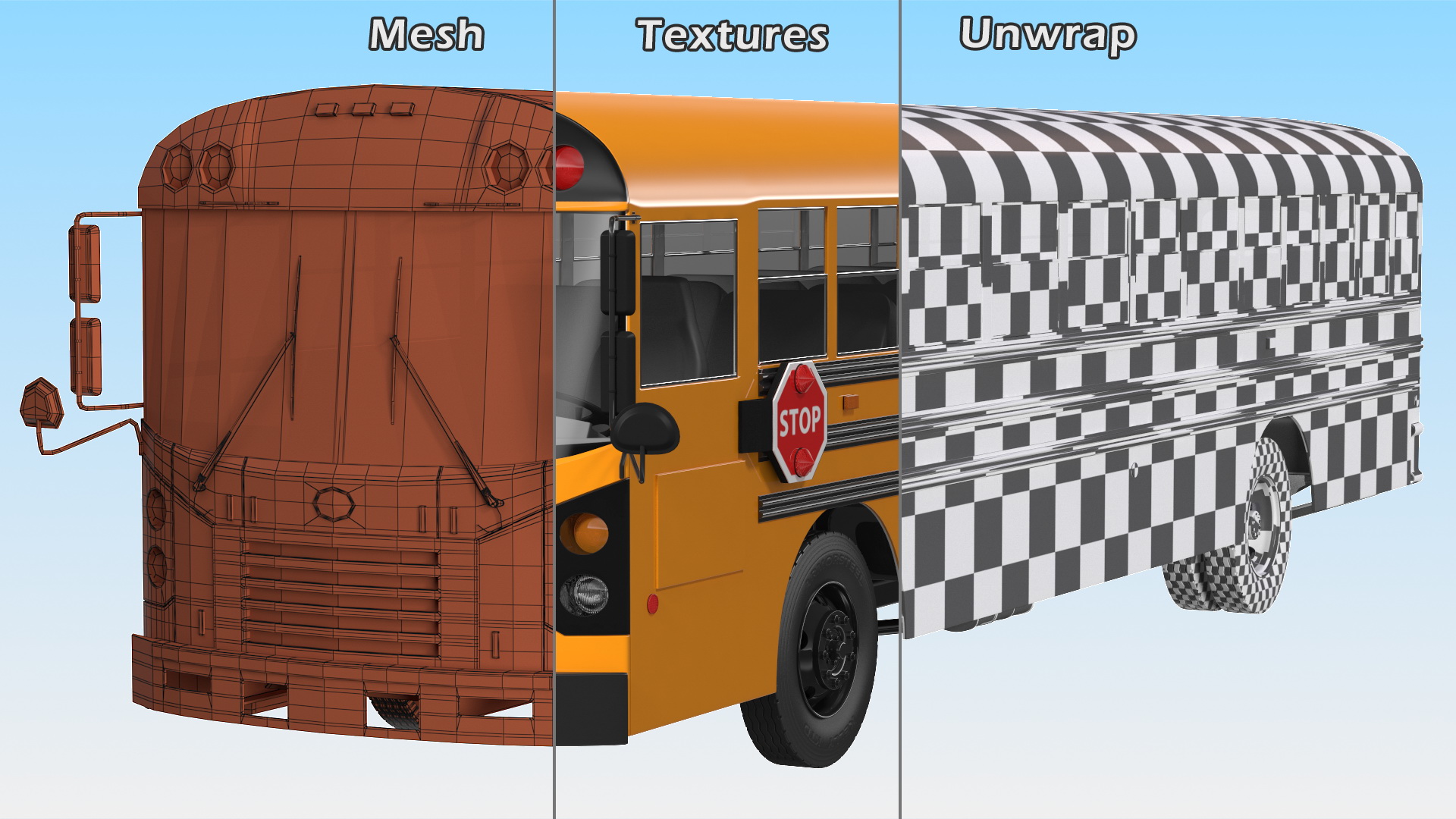 Blue Bird TX3 School Bus 3D model