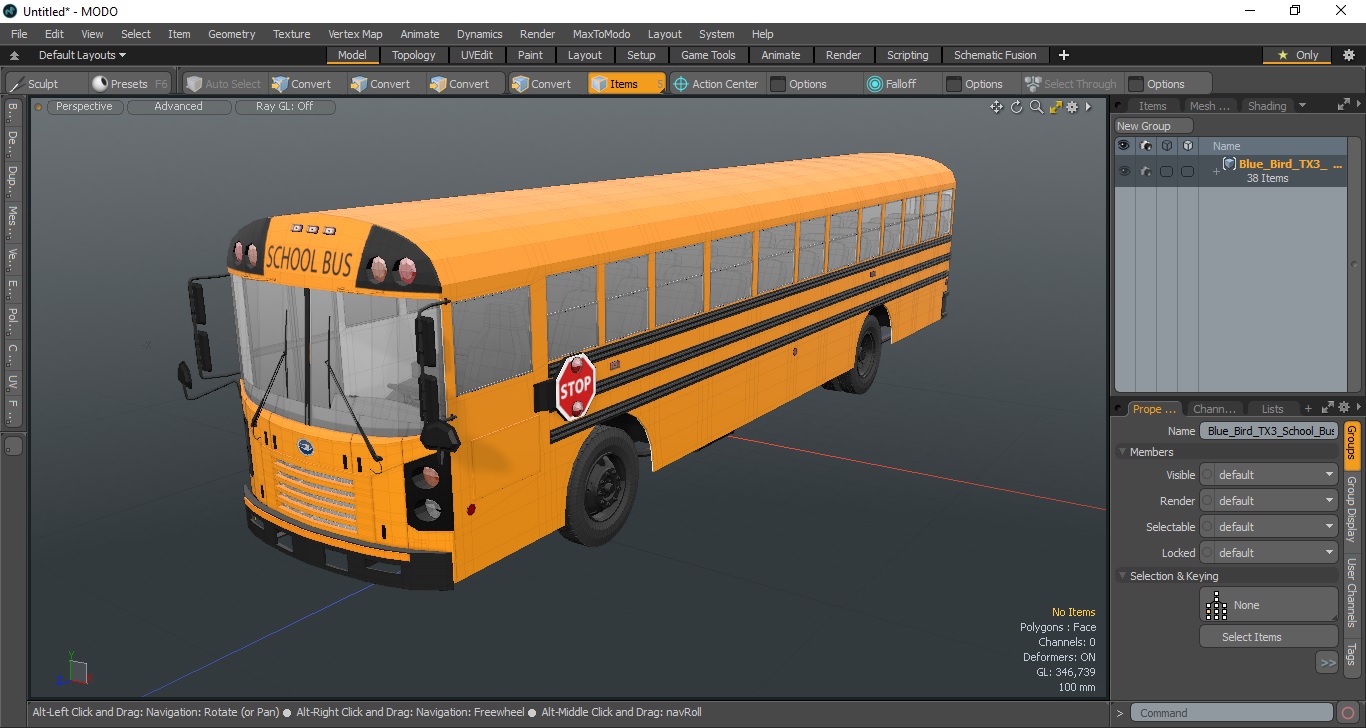 Blue Bird TX3 School Bus 3D model