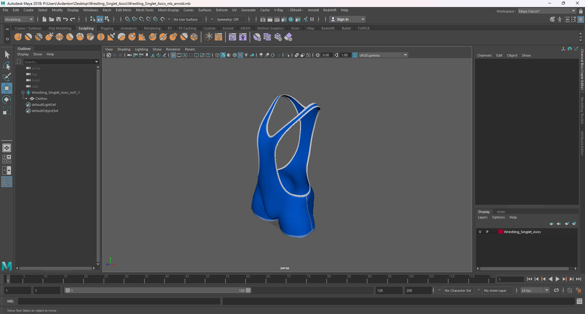 3D Wrestling Singlet Asics model