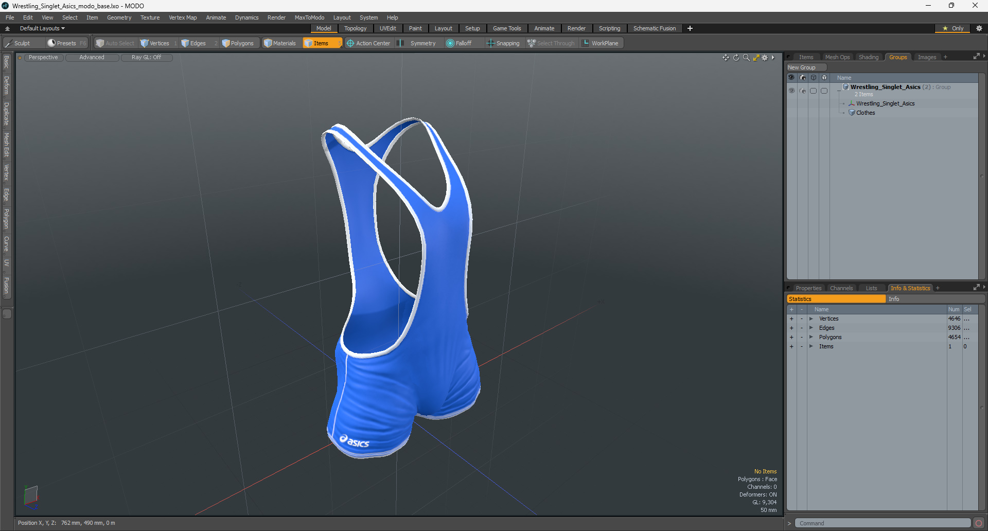 3D Wrestling Singlet Asics model