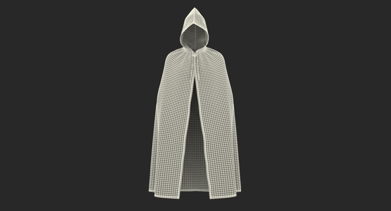 Black Cloak or Cape with Hood 3D model
