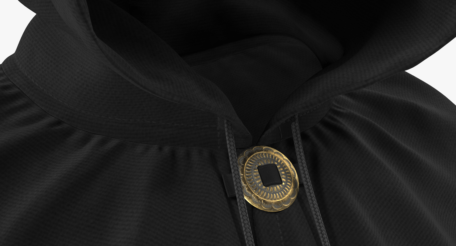 Black Cloak or Cape with Hood 3D model