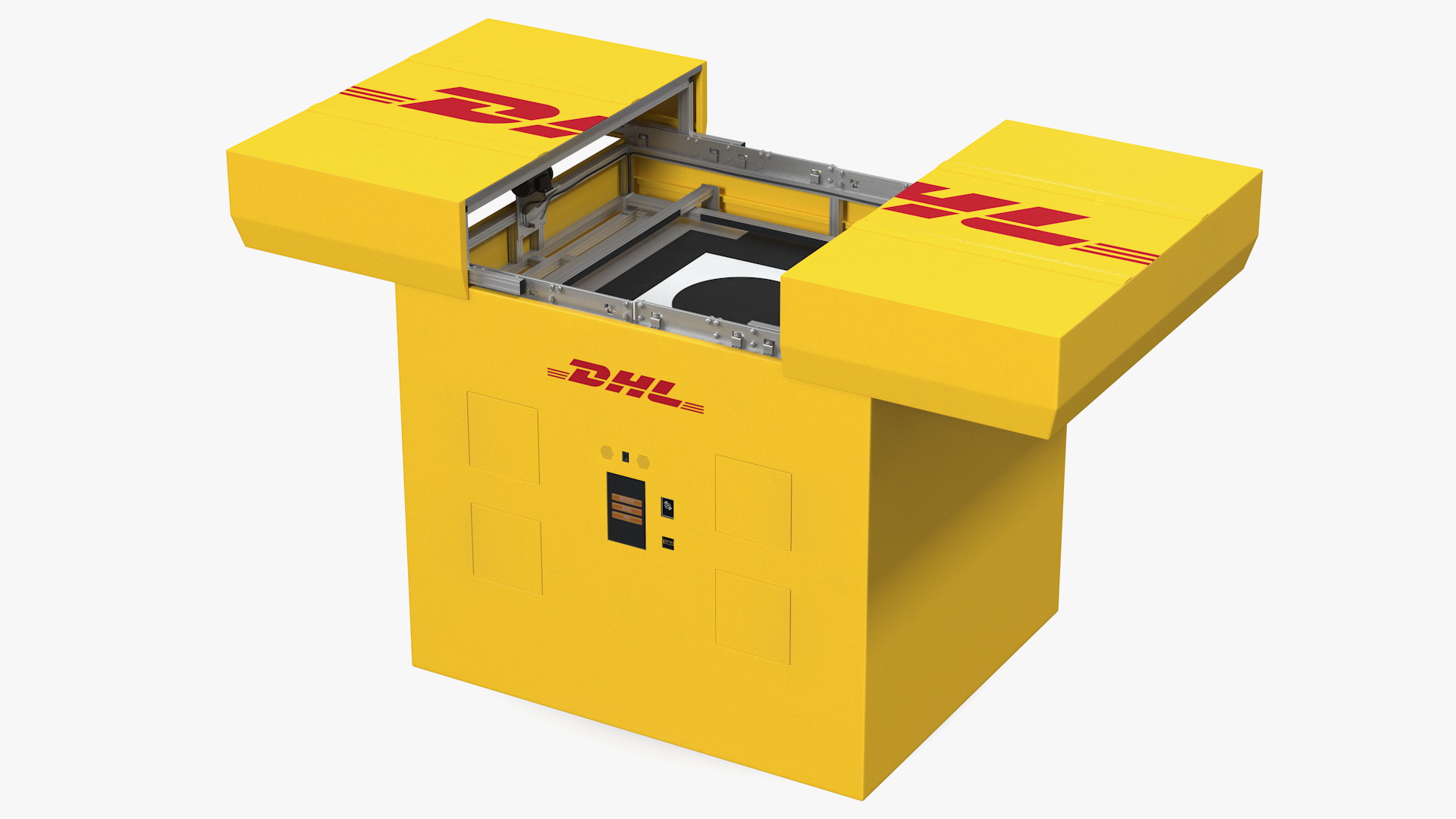 3D DHL Express Delivery Drone Station Rigged