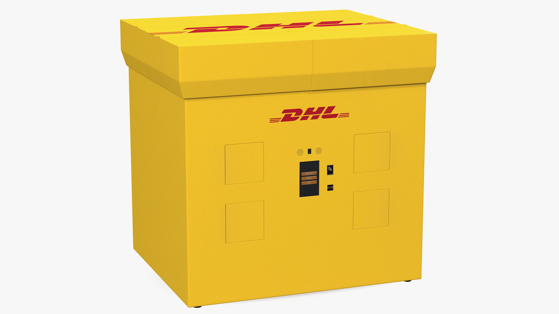 3D DHL Express Delivery Drone Station Rigged