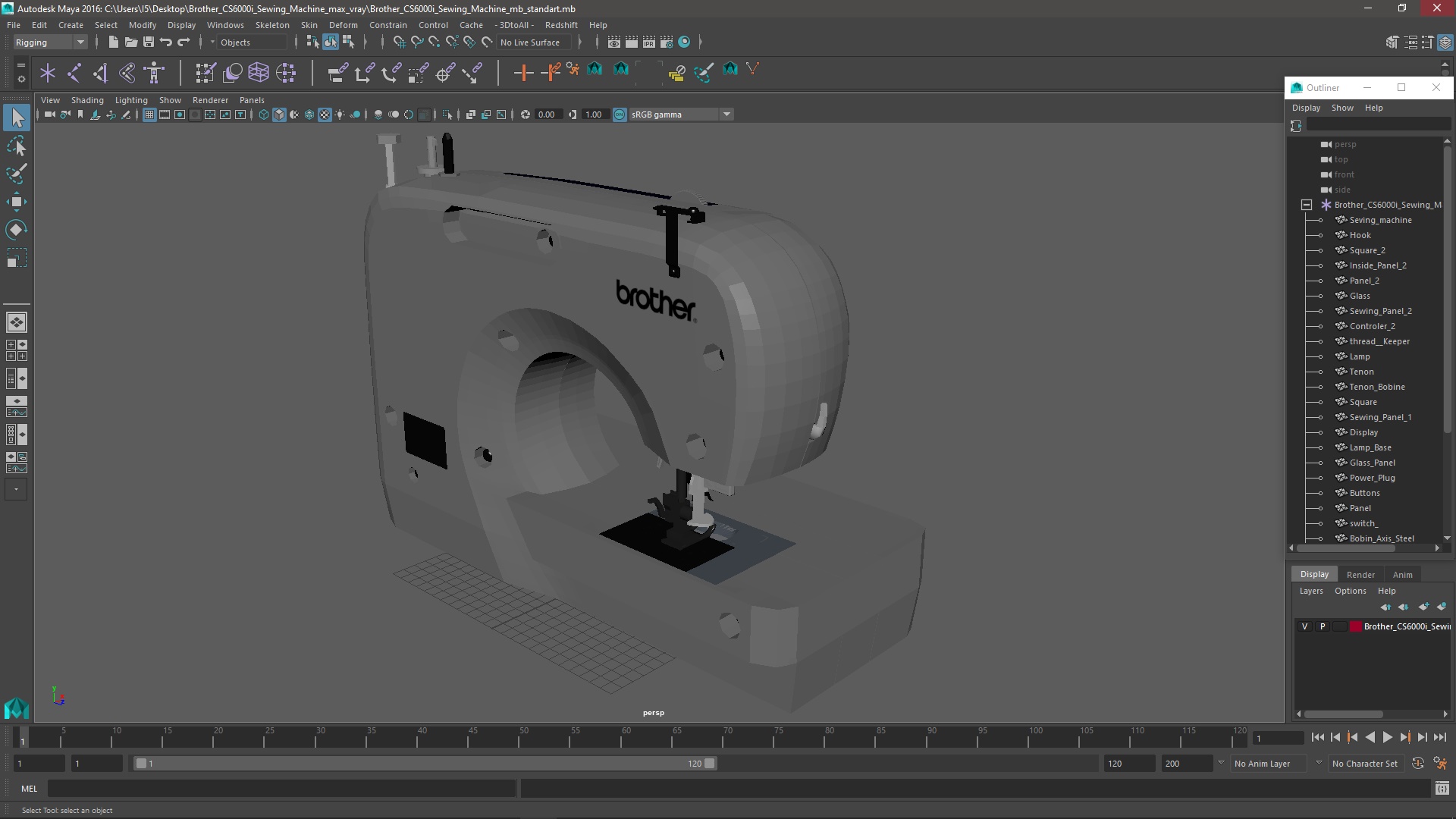 3D model Brother CS6000i Sewing Machine