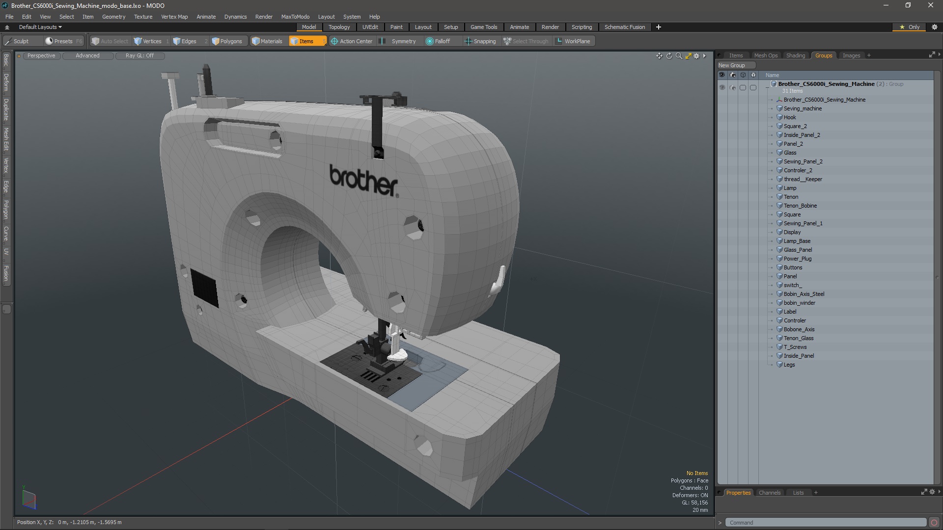 3D model Brother CS6000i Sewing Machine