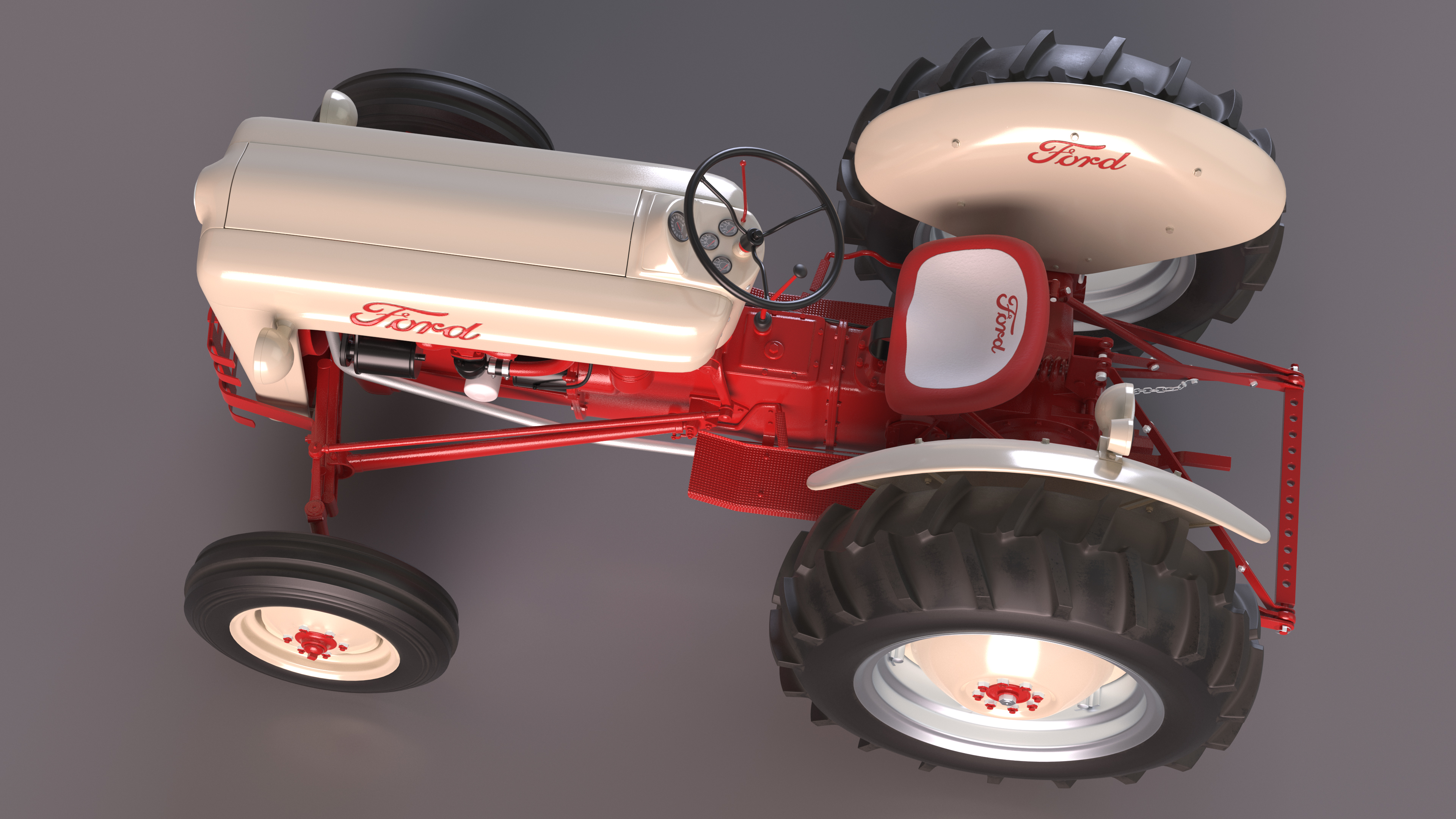 Vintage Tractor Ford NAA Golden Jubilee 1953 3D model