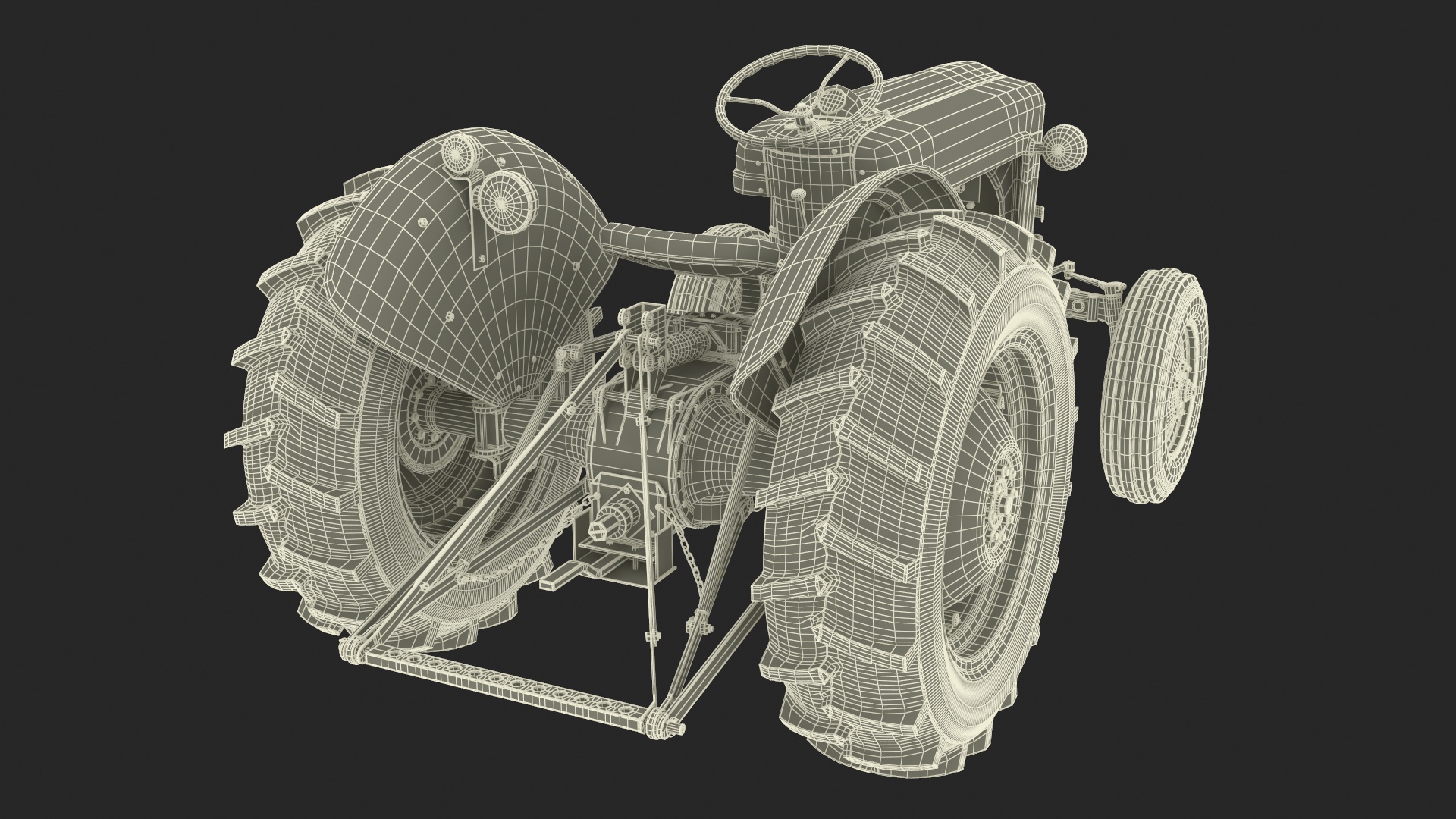 Vintage Tractor Ford NAA Golden Jubilee 1953 3D model