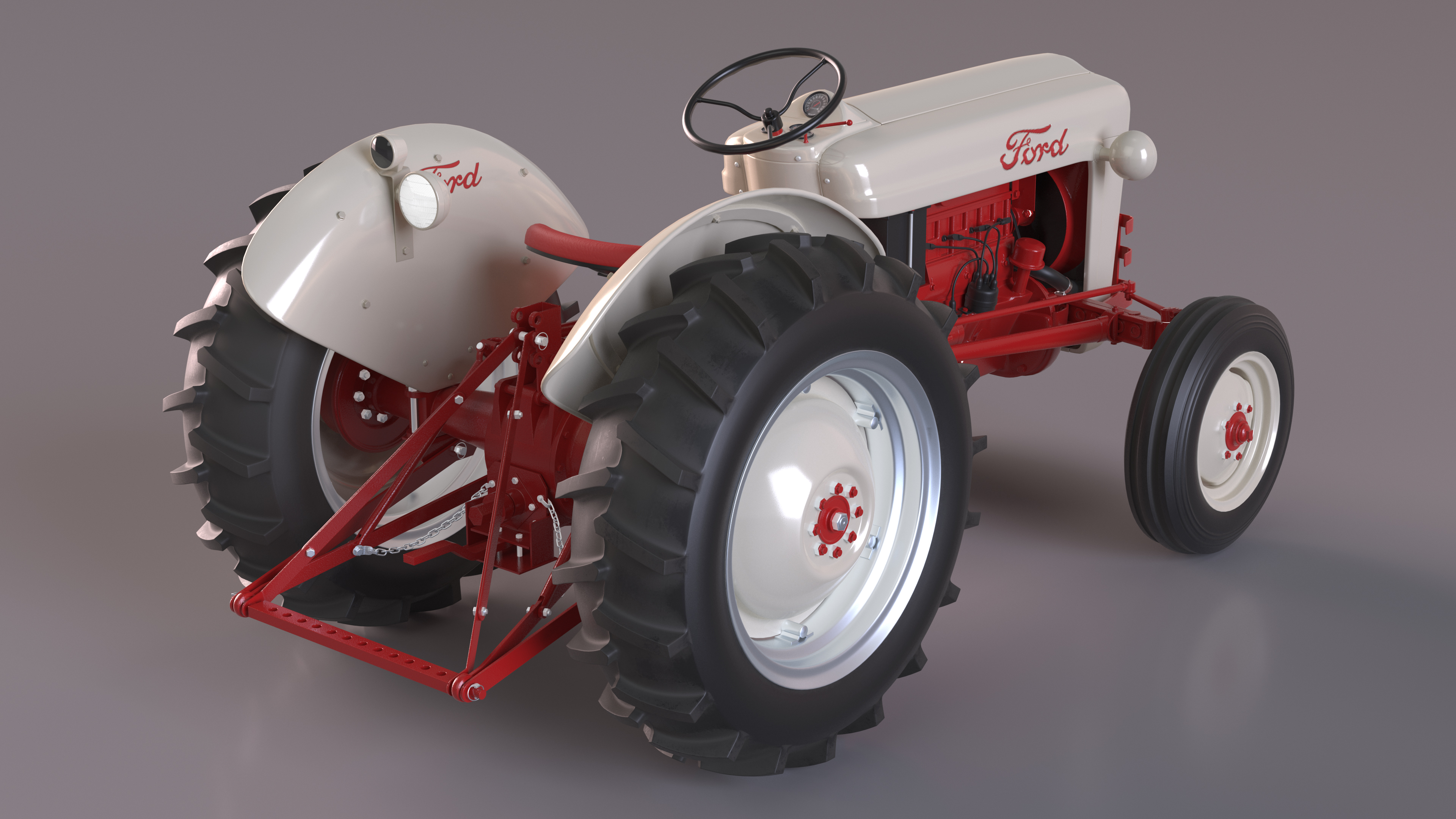 Vintage Tractor Ford NAA Golden Jubilee 1953 3D model