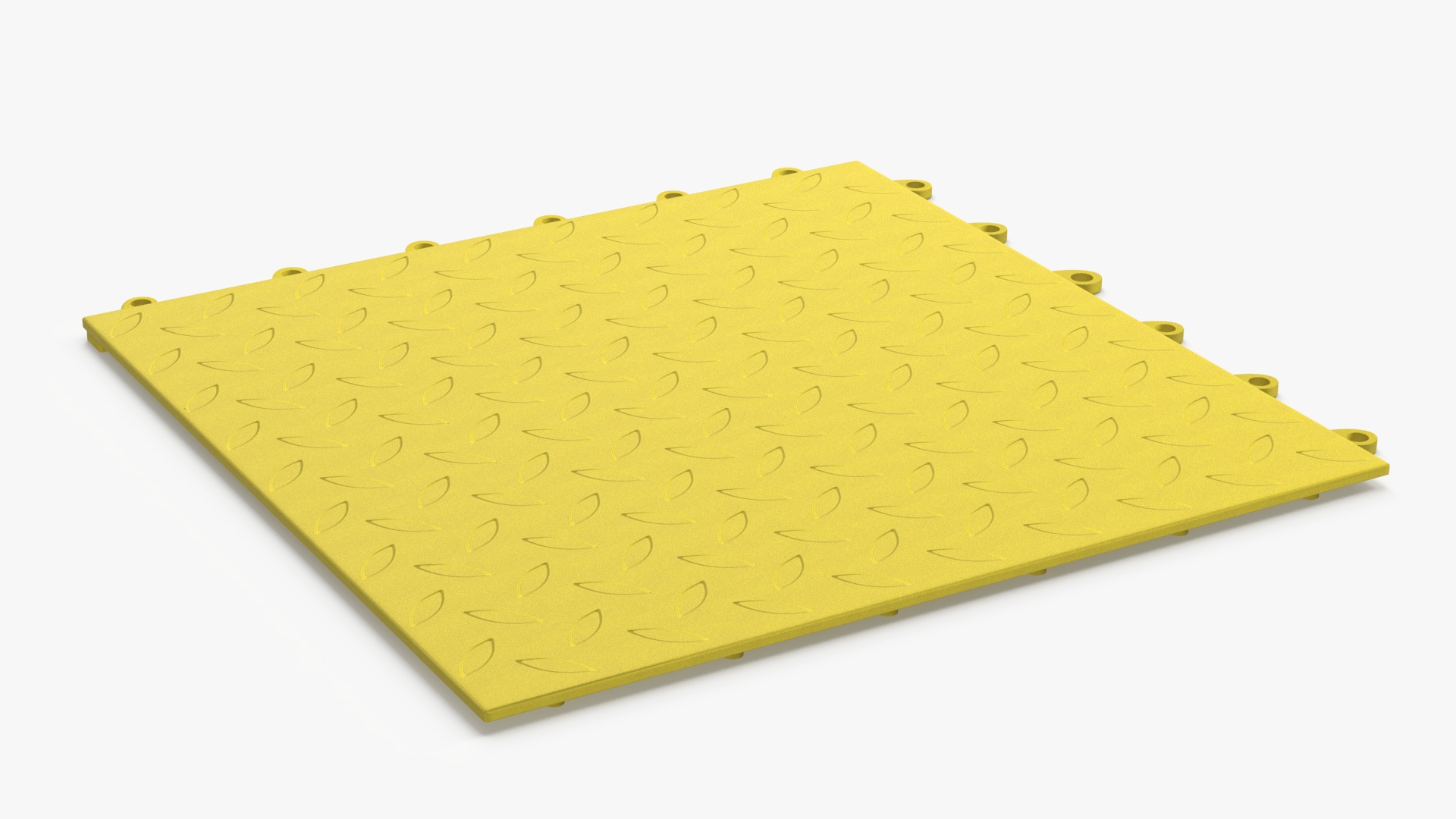 3D Connectable Floor Mat Tile Yellow model