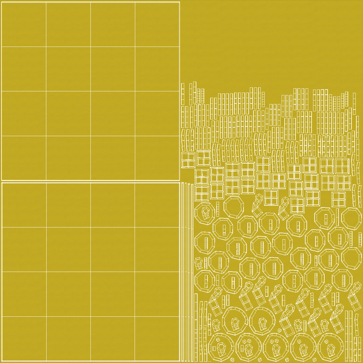 3D Connectable Floor Mat Tile Yellow model