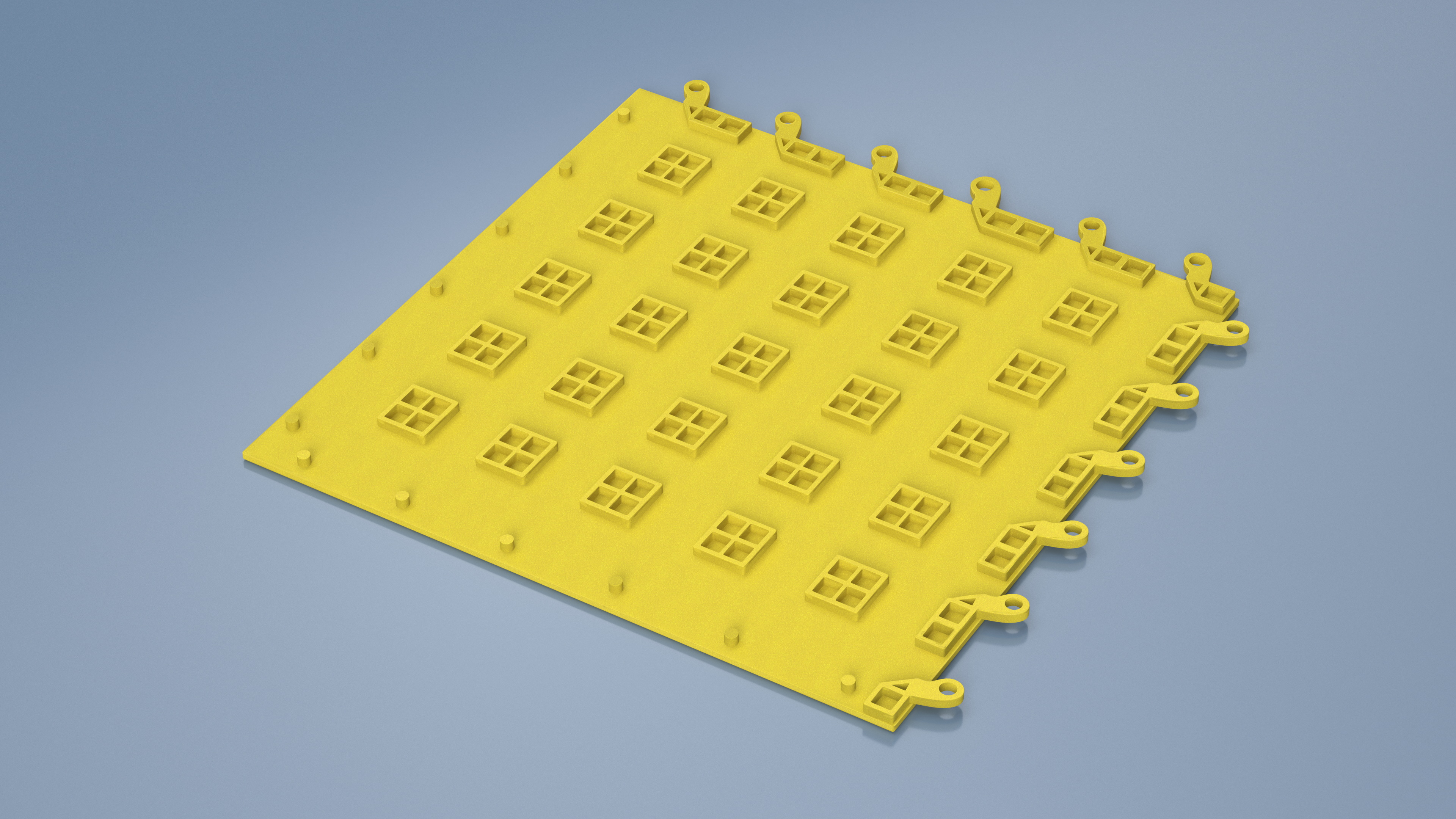 3D Connectable Floor Mat Tile Yellow model